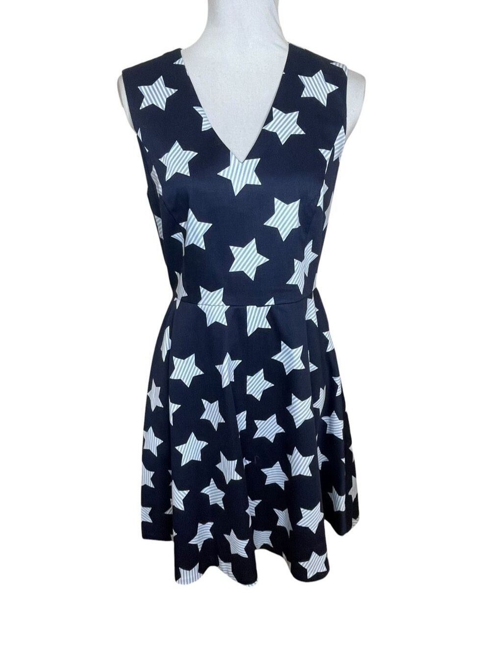 Draper James Oh My Stars Fit and Flare Dress Navy Blue Size 6